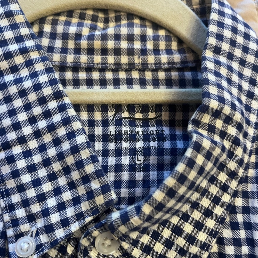 J. Crew Blue and White Casual Button Down Shirt